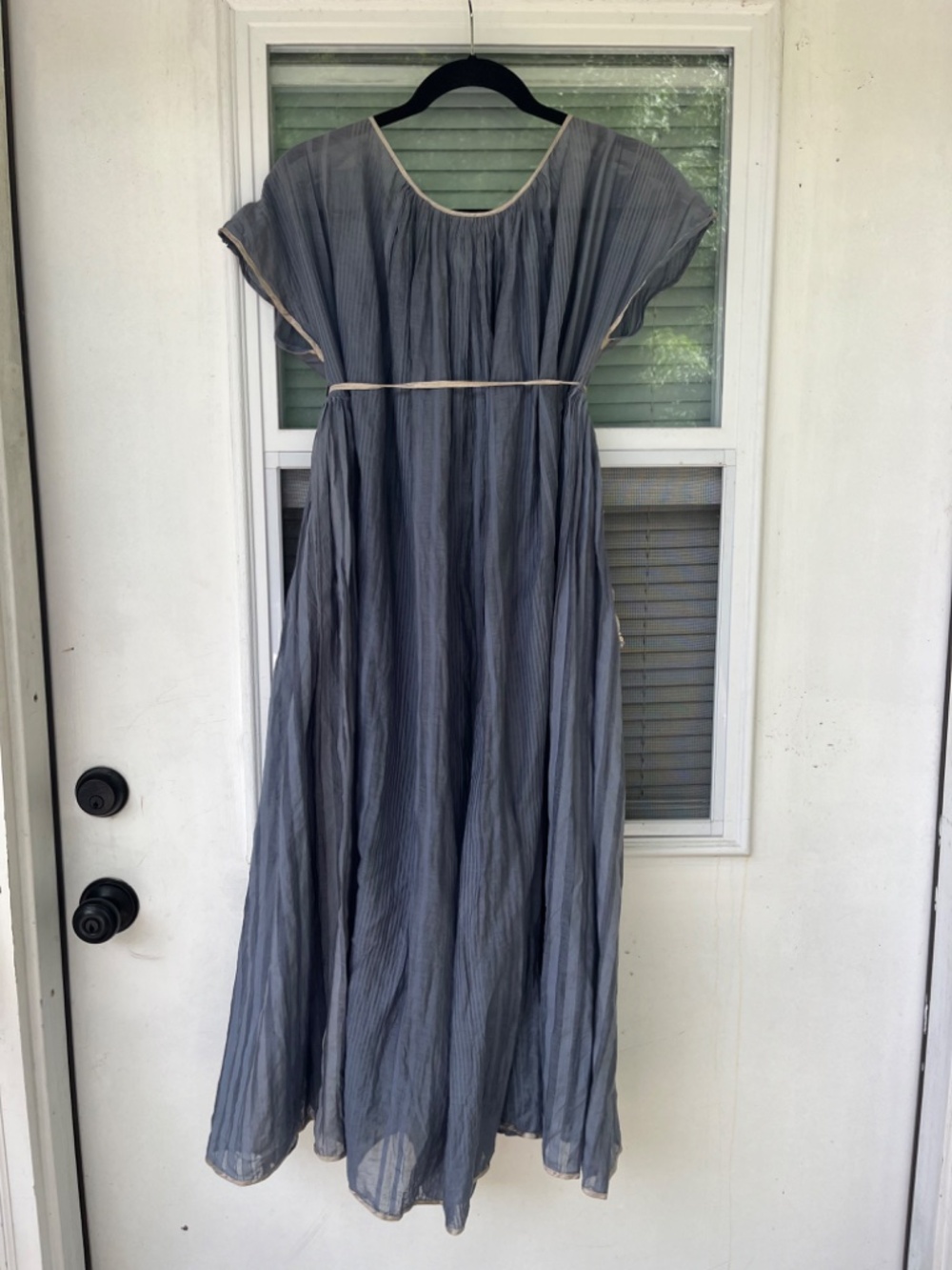Thierry Colson sheer blue cotton silk blend dress TU size (French for ONE SIZE) - Picture 6 of 10